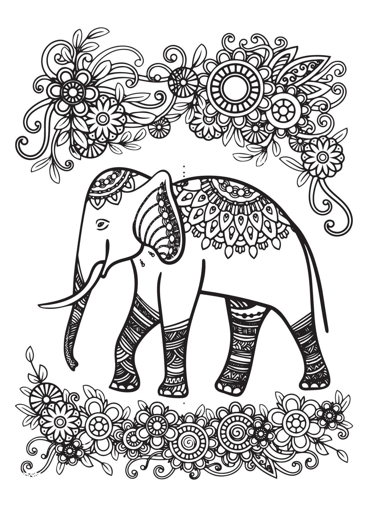 55 Elephant Mandala Coloring Pages 33