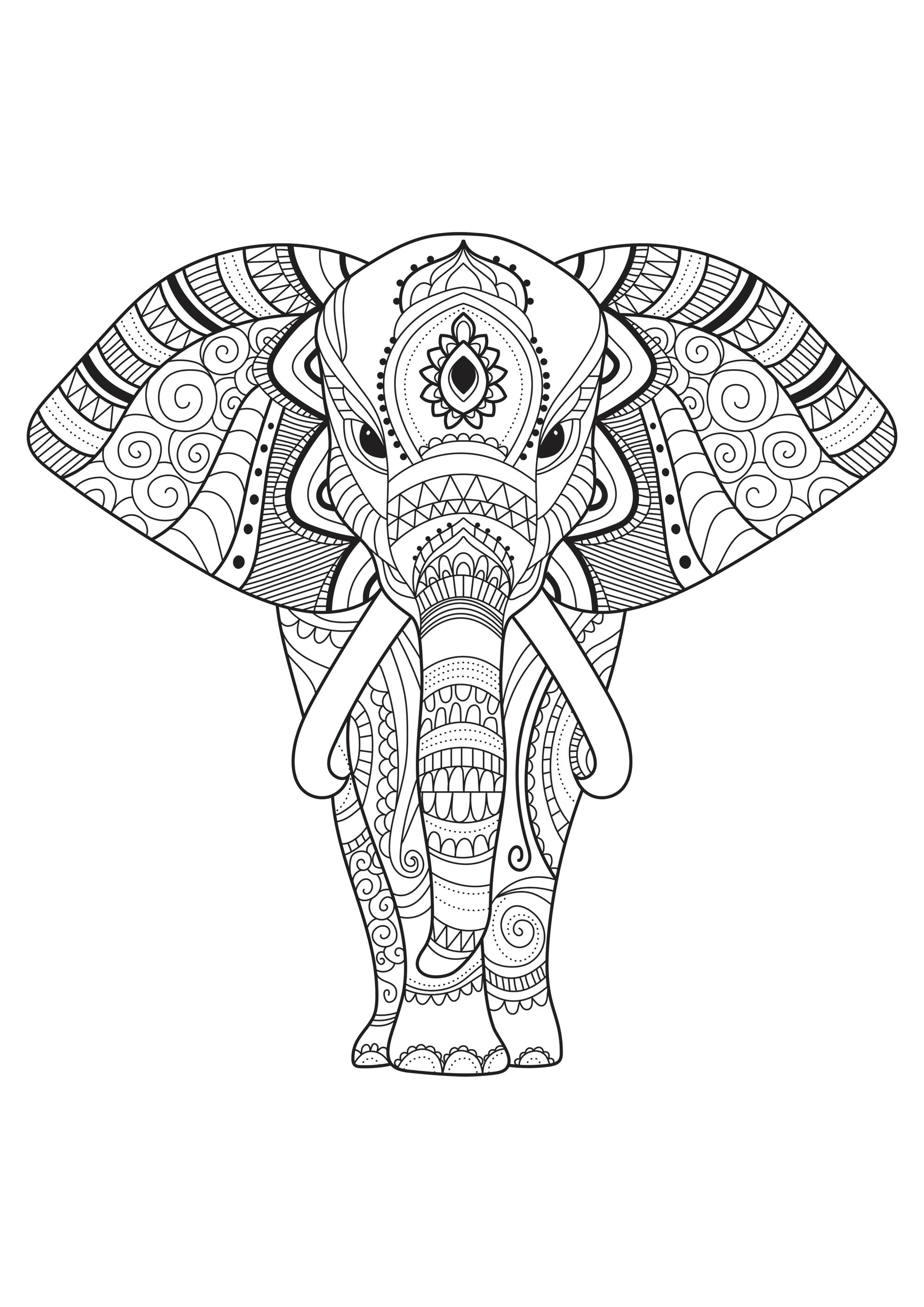 55 Elephant Mandala Coloring Pages 34